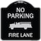 Signmission Designer Series-No Parking Fire Lane, Black & Silver Heavy-Gauge Aluminum, 18" x 18", BS-1818-9961 A-DES-BS-1818-9961 - alternate 1